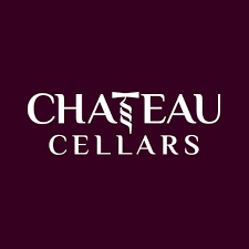 Logo of Chateau Cellars featuring elegant typography on a dark background.